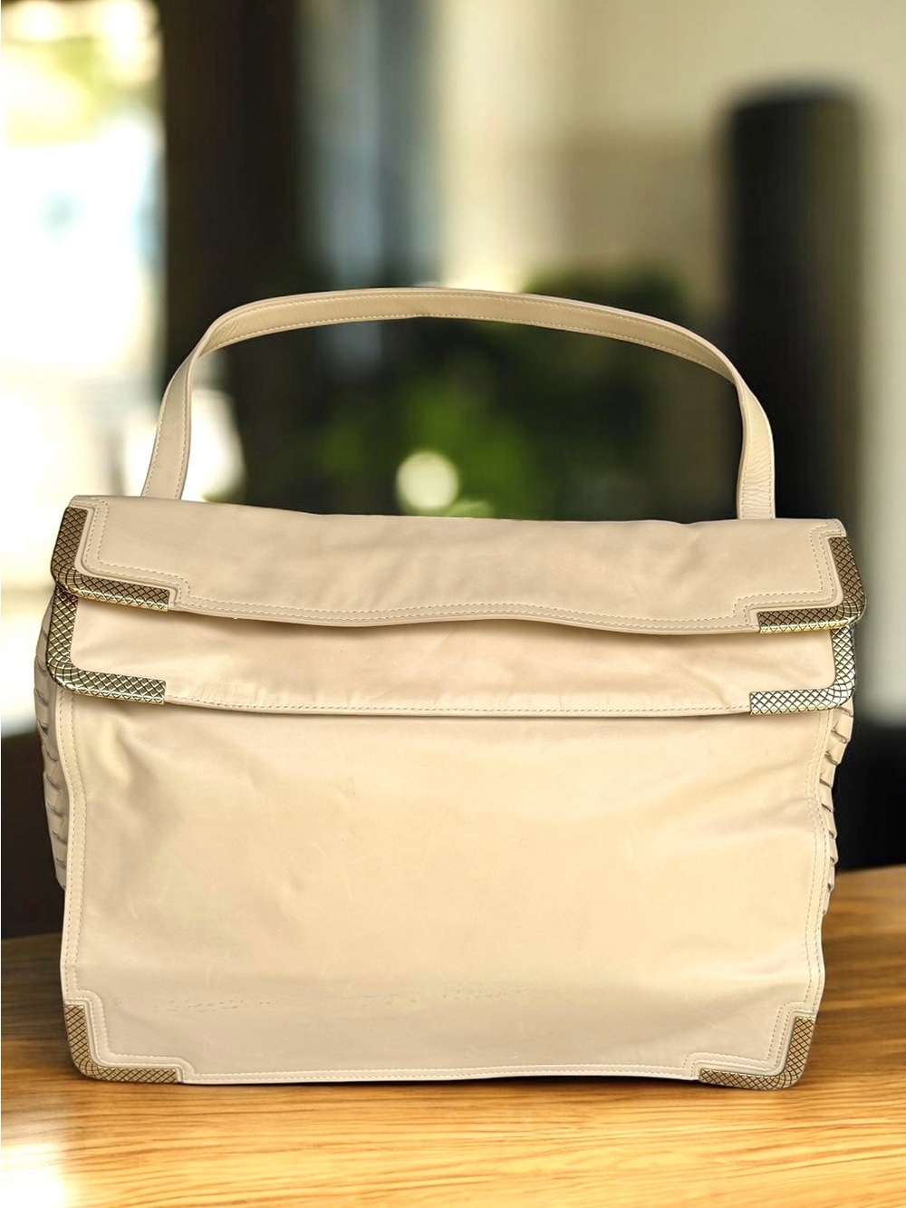 Bottega Veneta Intrecciato Shoulder Bag Large Double Flap